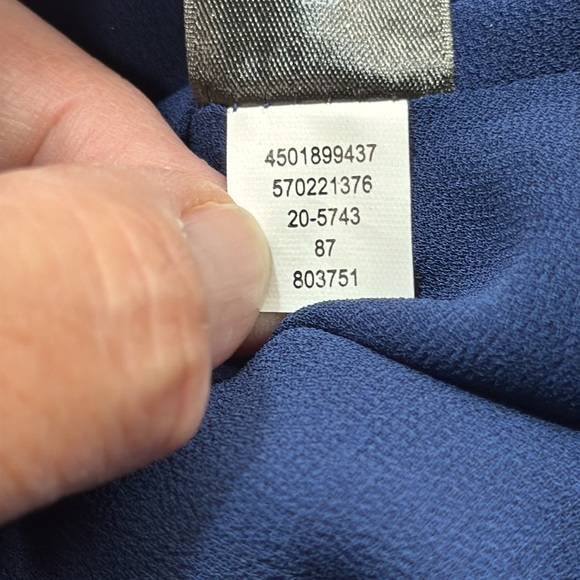 White House Black Market Navy Blue Black Lace Bell Sleeve Off The Shoulder Top - Picture 12 of 12